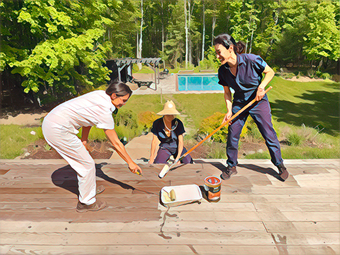Staining wood deck with CUTEK® oil-based sealant