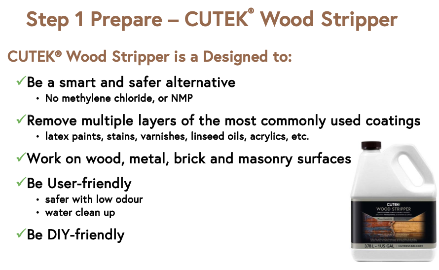 Step to prepare CUTEK wood stripper